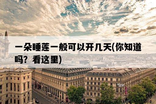 一朵睡蓮一般可以開幾天，你知道嗎？看這里-圖1