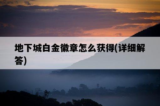 地下城白金徽章怎么獲得，詳細解答-圖1