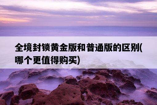 全境封鎖黃金版和普通版的區別，哪個更值得購買-圖1