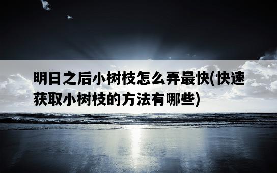 明日之后小樹枝怎么弄最快，快速獲取小樹枝的方法有哪些-圖1