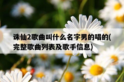 誅仙2歌曲叫什么名字男的唱的，完整歌曲列表及歌手信息-圖1