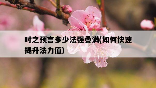 時之預言多少法強疊滿，如何快速提升法力值-圖1