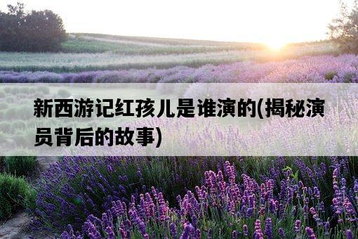 新西游記紅孩兒是誰演的，揭秘演員背后的故事-圖1