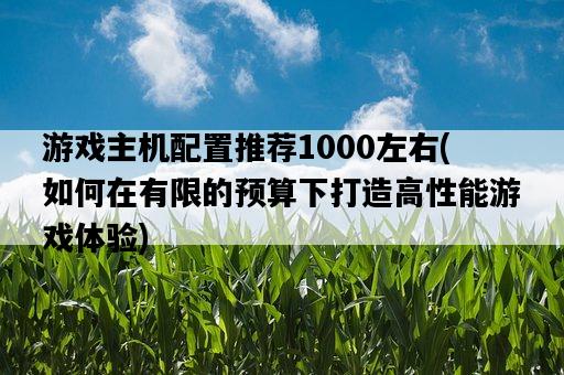 游戲主機配置推薦1000左右，如何在有限的預算下打造高性能游戲體驗-圖1