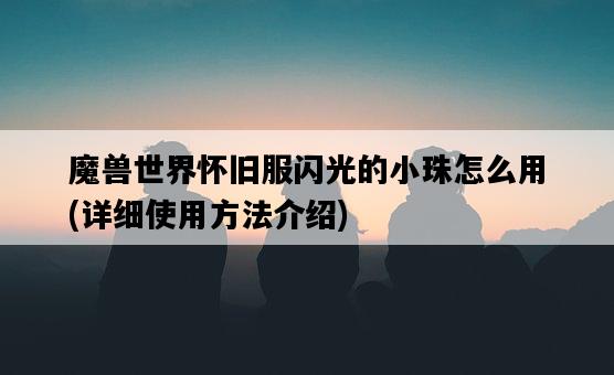 魔獸世界懷舊服閃光的小珠怎么用，詳細使用方法介紹-圖1