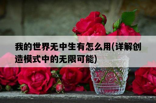 我的世界無中生有怎么用，詳解創造模式中的無限可能-圖1