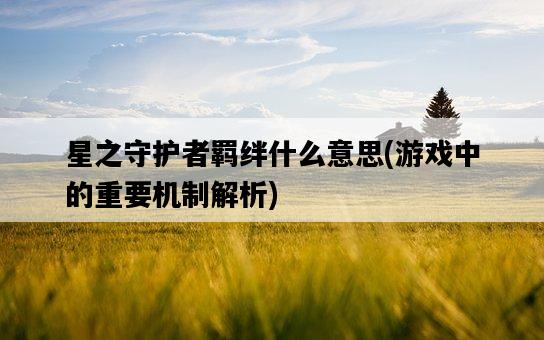 星之守護者羈絆什么意思,游戲中的重要機制解析-圖1 星之守護者羈絆什么意思,游戲中的重要機制解析-圖1