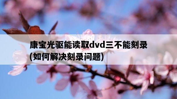 康寶光驅能讀取dvd三不能刻錄，如何解決刻錄問題-圖1