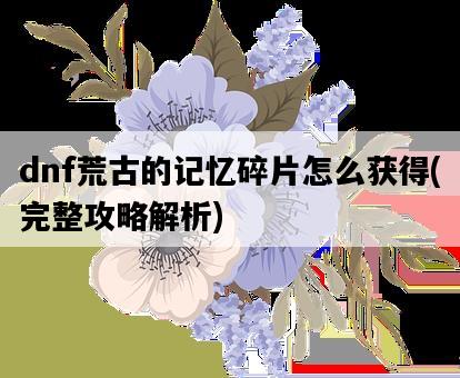dnf荒古的記憶碎片怎么獲得，完整攻略解析-圖1
