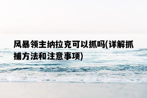 風暴領主納拉克可以抓嗎，詳解抓捕方法和注意事項-圖1
