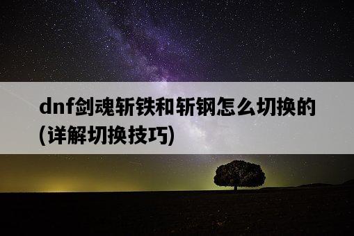 dnf劍魂斬鐵和斬鋼怎么切換的，詳解切換技巧-圖1
