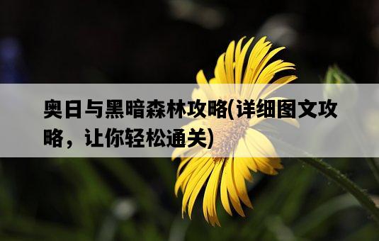 奧日與黑暗森林攻略，詳細圖文攻略，讓你輕松通關-圖1