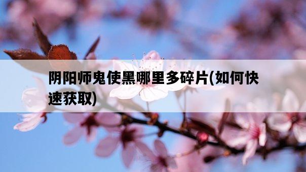 陰陽師鬼使黑哪里多碎片，如何快速獲取-圖1