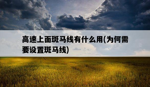 高速上面斑馬線有什么用,為何需要設置斑馬線-圖1 高速上面斑馬線有什么用,為何需要設置斑馬線-圖1