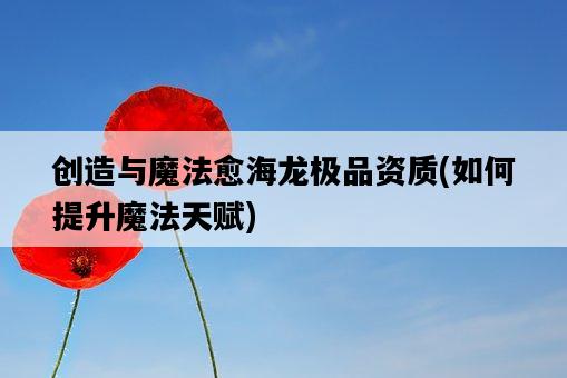 創造與魔法愈海龍極品資質,如何提升魔法天賦-圖1 創造與魔法愈海龍極品資質,如何提升魔法天賦-圖1