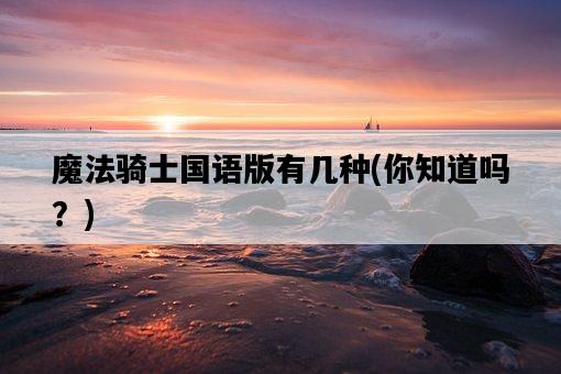 魔法騎士國語版有幾種，你知道嗎？-圖1