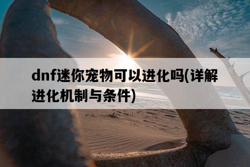 dnf迷你寵物可以進化嗎，詳解進化機制與條件-圖1