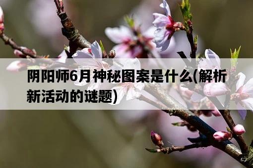 陰陽師6月神秘圖案是什么，解析新活動的謎題-圖1