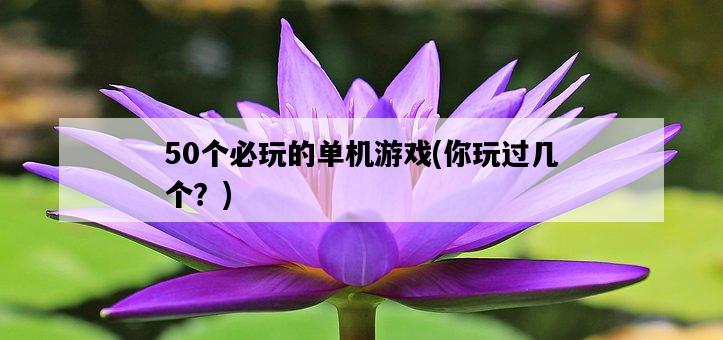 50個必玩的單機游戲，你玩過幾個？-圖1