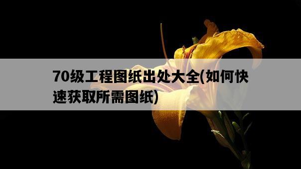 70級工程圖紙出處大全，如何快速獲取所需圖紙-圖1