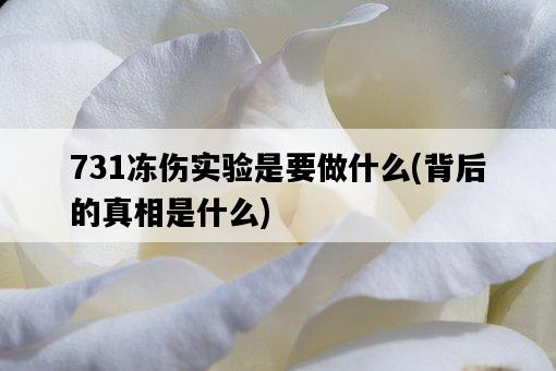 731凍傷實驗是要做什么，背后的真相是什么-圖1