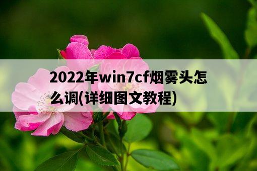 2022年win7cf煙霧頭怎么調，詳細圖文教程-圖1