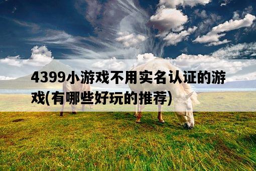 4399小游戲不用實名認證的游戲，有哪些好玩的推薦-圖1