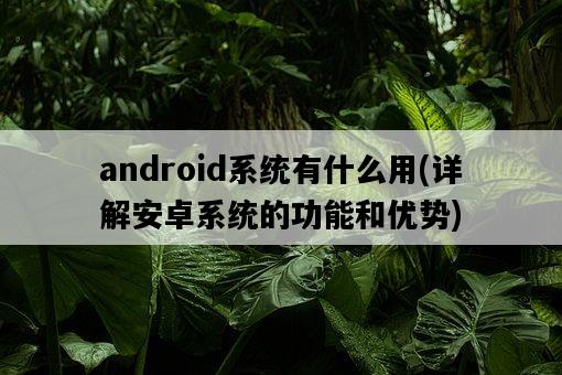 android系統有什么用，詳解安卓系統的功能和優勢-圖1