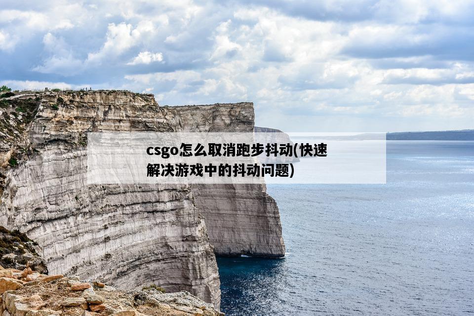 csgo怎么取消跑步抖動，快速解決游戲中的抖動問題-圖1