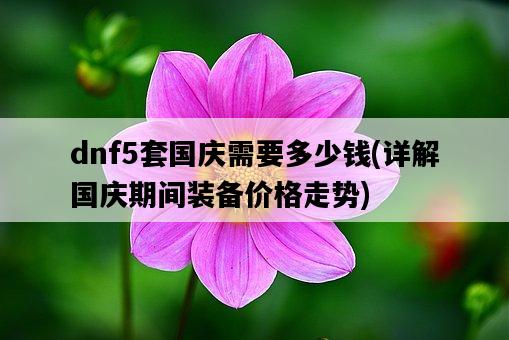 dnf5套國慶需要多少錢，詳解國慶期間裝備價格**-圖1