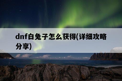dnf白兔子怎么獲得，詳細攻略分享-圖1