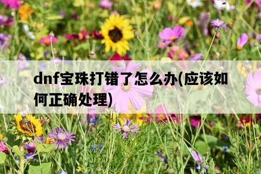 dnf寶珠打錯了怎么辦，應該如何正確處理-圖1