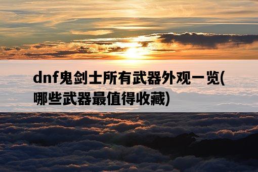 dnf鬼劍士所有武器外觀一覽，哪些武器最值得收藏-圖1