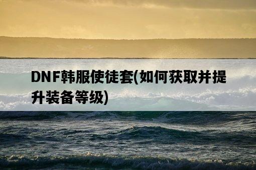 DNF韓服使徒套，如何獲取并提升裝備等級-圖1