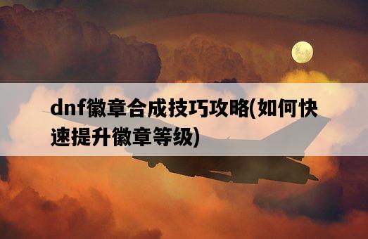 dnf徽章合成技巧攻略，如何快速提升徽章等級-圖1