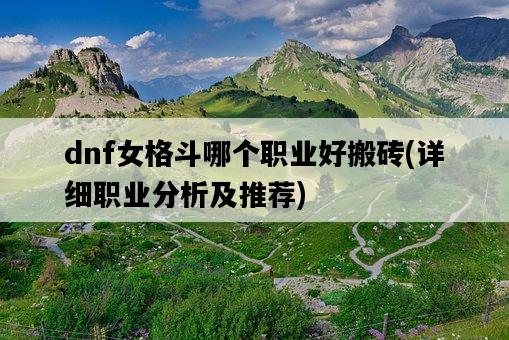 dnf女格斗哪個職業好搬磚，詳細職業分析及推薦-圖1
