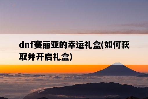 dnf賽麗亞的幸運禮盒，如何獲取并開啟禮盒-圖1