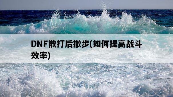 DNF散打后撤步，如何提高戰斗效率-圖1