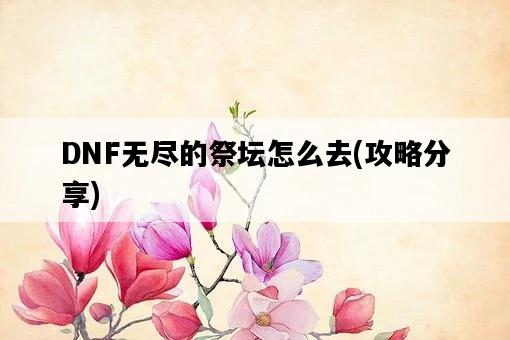 DNF無盡的祭壇怎么去，攻略分享-圖1