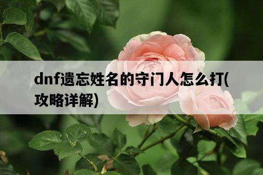 dnf遺忘姓名的守門人怎么打，攻略詳解-圖1