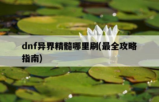 dnf異界精髓哪里刷，最全攻略指南-圖1