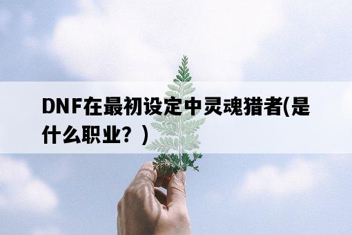 DNF在最初設定中靈魂獵者，是什么職業？-圖1