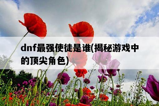 dnf最強使徒是誰，揭秘游戲中的頂尖角色-圖1
