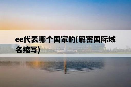 ee代表哪個國家的，解密國際域名縮寫-圖1