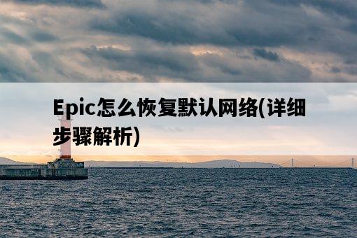 Epic怎么恢復默認網絡，詳細步驟解析-圖1