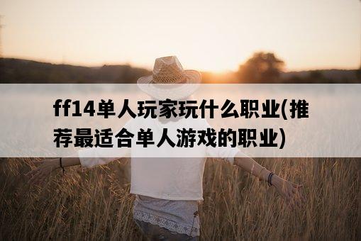 ff14單人玩家玩什么職業，推薦最適合單人游戲的職業-圖1