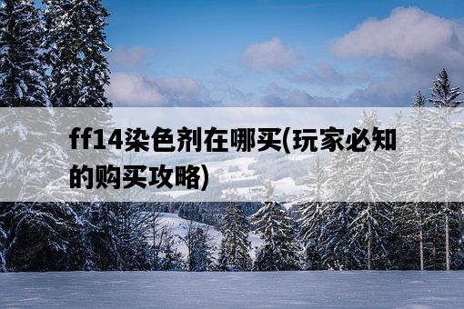 ff14染色劑在哪買，玩家必知的購買攻略-圖1
