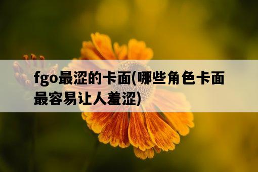 fgo最澀的卡面，哪些角色卡面最容易讓人羞澀-圖1
