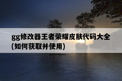 gg修改器王者榮耀皮膚代碼大全，如何獲取并使用-圖1