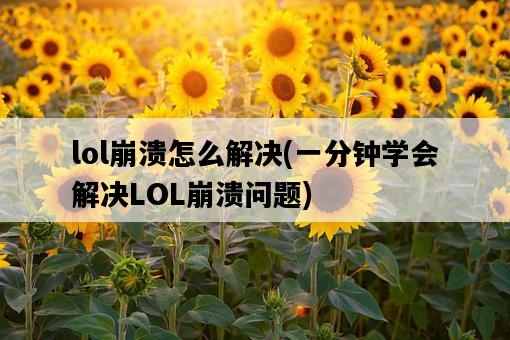 lol崩潰怎么解決，一分鐘學會解決LOL崩潰問題-圖1